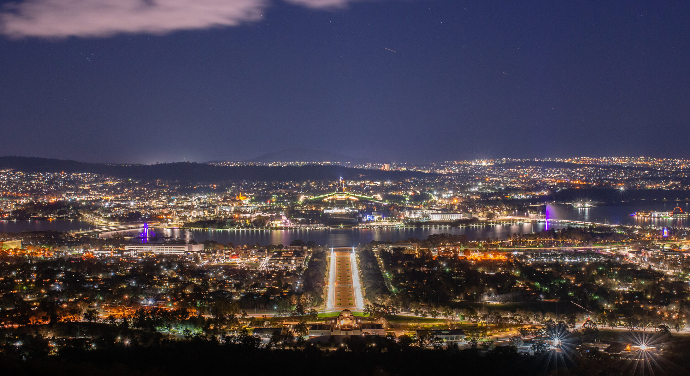 Mount Ainslie lookout at night