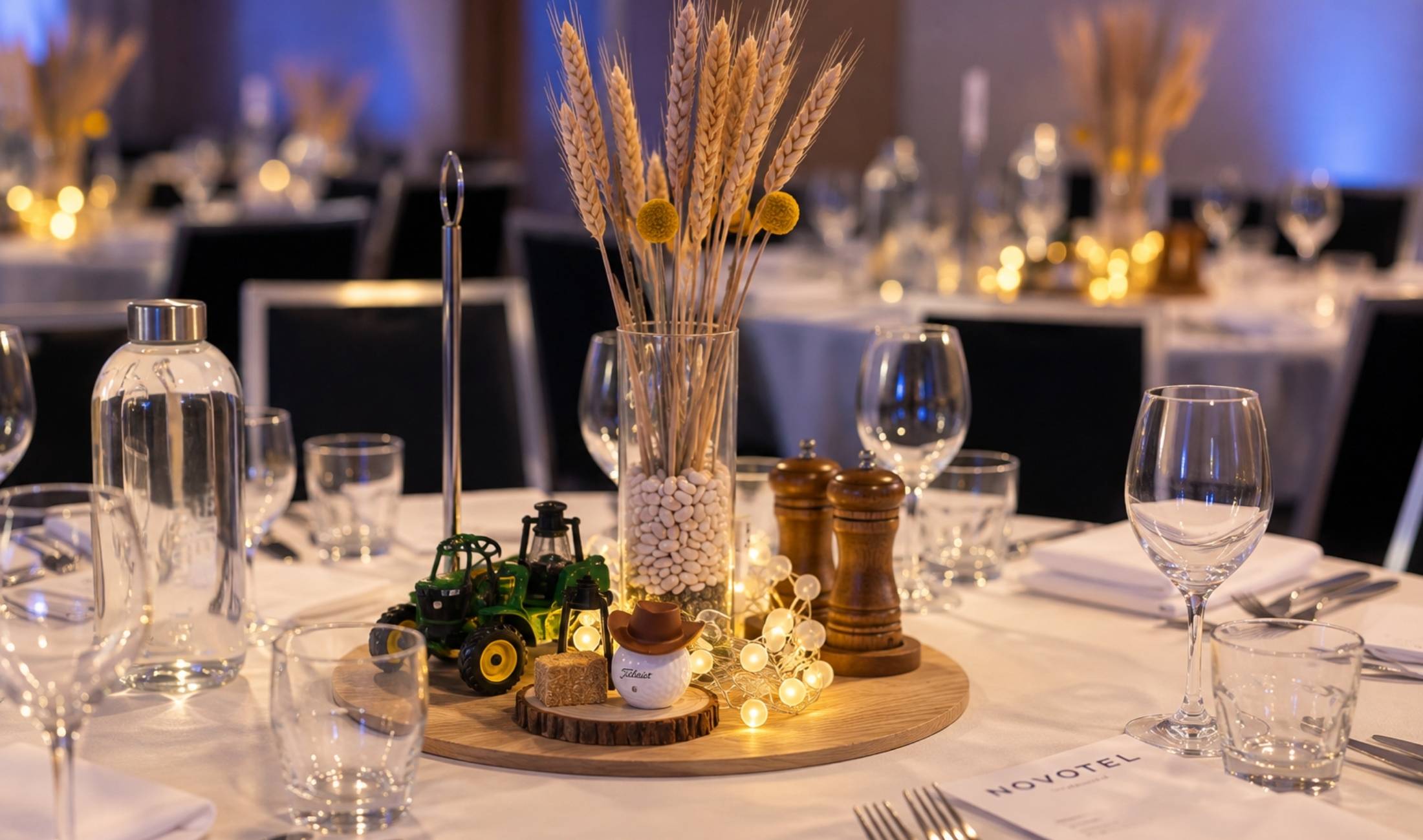 Themed dinner set up for brand dinner